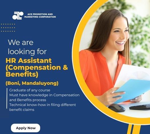 Jobtalk - Compensation and Benefits Assistant vacancy in Mandaluyong! Hiring by Ace Promotion and Marketing Corporation