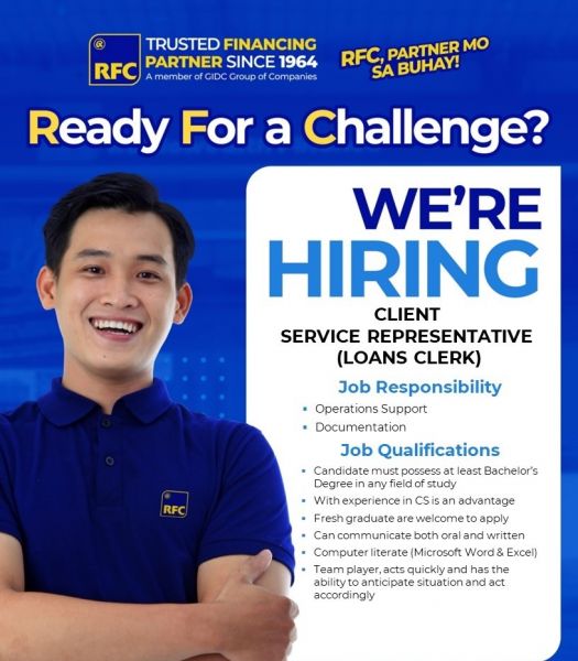 Jobtalk - Loan Clerk vacancy in Caloocan! Hiring by Radiowealth Finance Co.