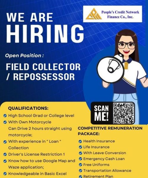 Jobtalk - Collector needed for  field work in Ilocos Sur area