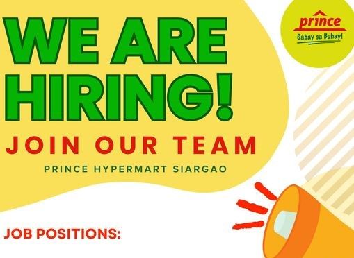 Jobtalk - Senior Cashier vacancy in Surigao City! Hiring by Prince Hypermart