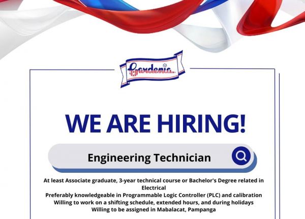 Jobtalk - Industrial Engineering Technician vacancy in Mabalacat City! Hiring by Vitabread Food Products Inc.