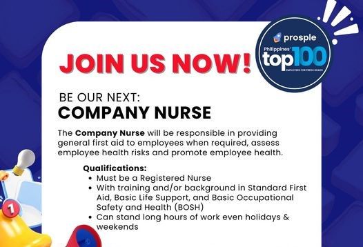 Jobtalk - Company Nurse vacancy in Mabalacat City! Hiring by Gardenia Bakeries (Philippines), Inc.