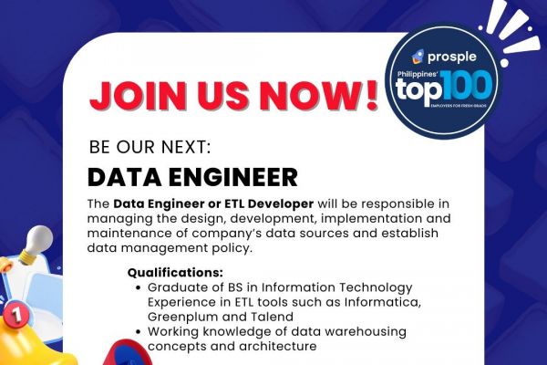 Jobtalk - Database Engineer vacancy in Mabalacat City! Hiring by Gardenia Bakeries (Philippines), Inc.