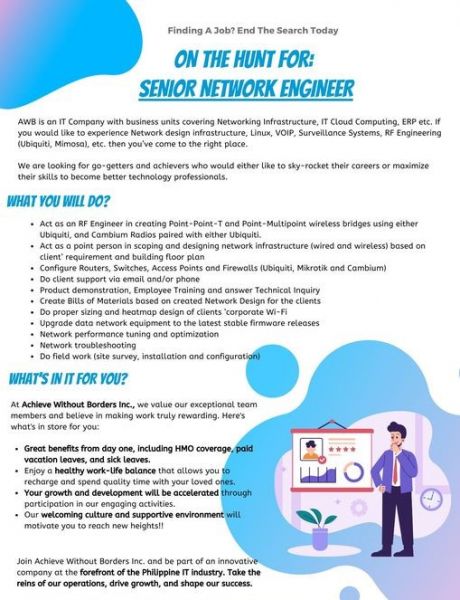 Jobtalk - Senior Network Engineer needed for  field work in Metro Manila area