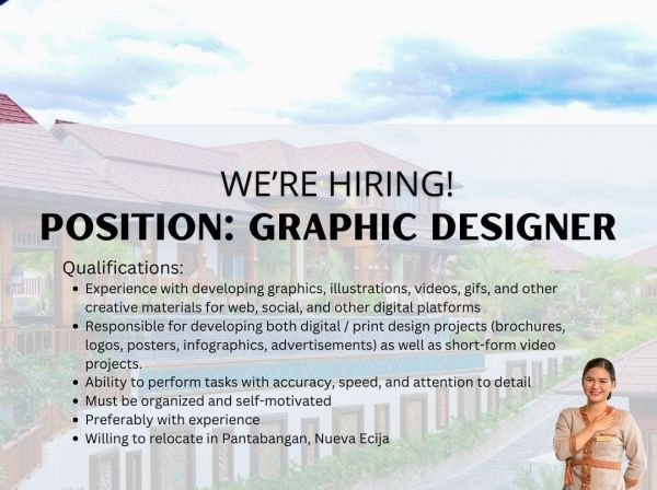 Jobtalk - Graphic Designer vacancy in Pantabangan! Hiring by Highland Bali Villas, Resort and Spa