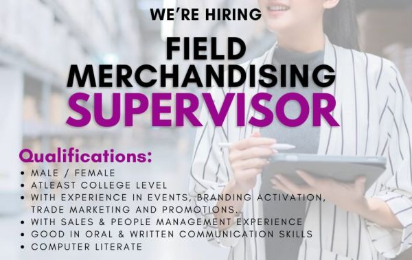 Jobtalk - Merchandising Supervisor vacancy in Mandaluyong! Hiring by Sixth Sense Integrated Marketing Solutions