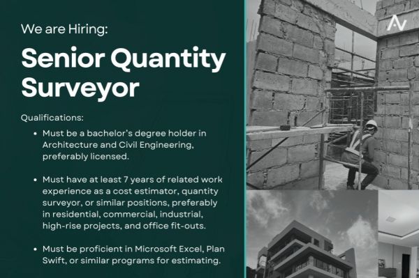 Jobtalk - Senior Quantity Surveyor needed for  field work in Metro Manila area