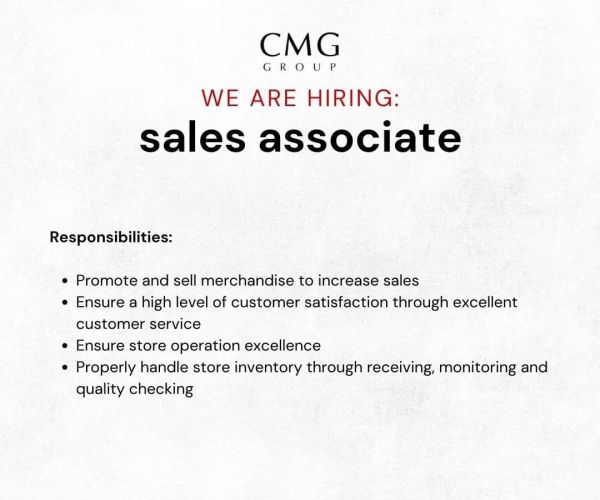 Jobtalk - Sales Associate vacancy in Pasay! Hiring by Vizzano