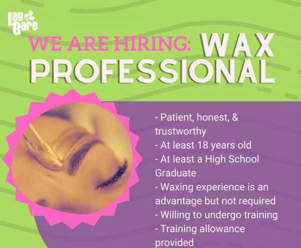 Jobtalk - Wax Specialist vacancy in Biñan City! Hiring by Lay Bare
