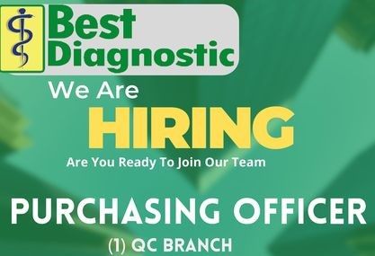 Jobtalk - Purchasing Staff vacancy in Quezon City! Hiring by Best Diagnostic Corp.