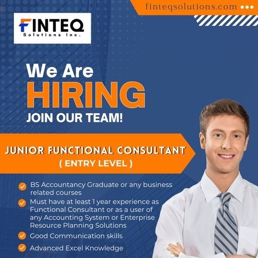 Jobtalk - Junior Functional Consultant vacancy in Quezon City! Hiring by Finteq Solutions Inc