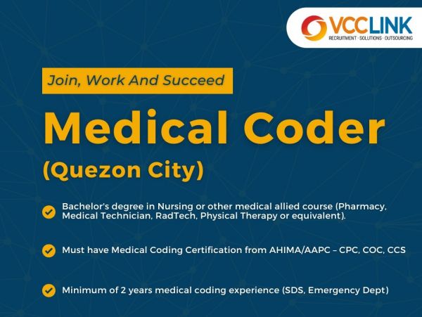 Jobtalk - Medical Coder vacancy in Quezon City! Hiring by VCC Link, Inc.