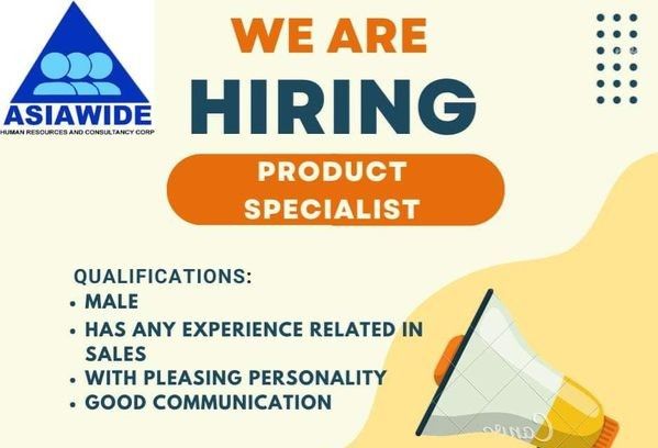 Jobtalk - Product Specialist vacancy in Pasay! Hiring by Asiawide Human Resources And Consultancy