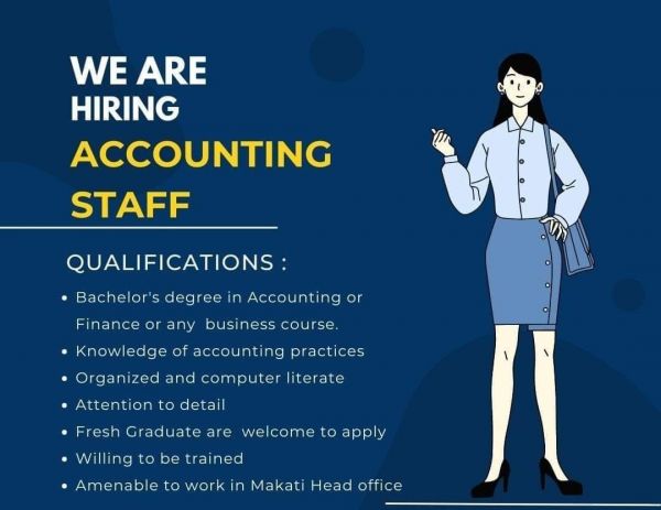 Jobtalk - Accounting Staff vacancy in Makati! Hiring by Suerte Motoplaza