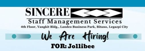 Jobtalk - Dining Staff vacancy in Legazpi City! Hiring by Jolibee