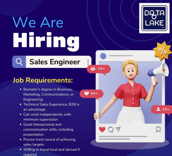 Jobtalk - Sales Engineer vacancy in Pasay! Hiring by Data Lake Inc.