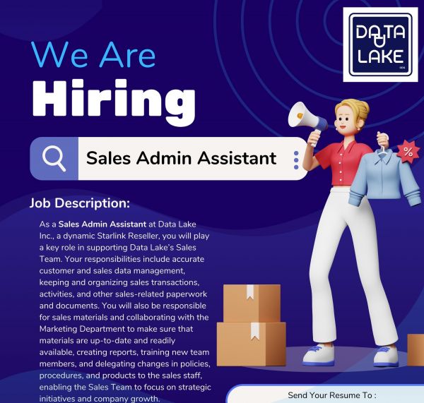 Jobtalk - Sales Admin Assistant vacancy in Pasay! Hiring by Data Lake Inc.