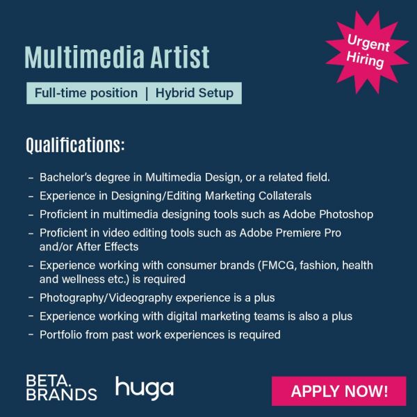 Jobtalk - Betabrands looking for Multimedia Artist, Hybrid setup,  in Mandaluyong