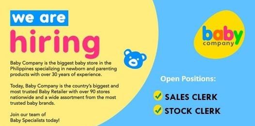 Jobtalk - Stock Clerk vacancy in San Fernando City! Hiring by Baby Company