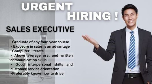 Jobtalk - Sales Executive vacancy in Angeles City! Hiring by QSJ Motors Phils., Inc.