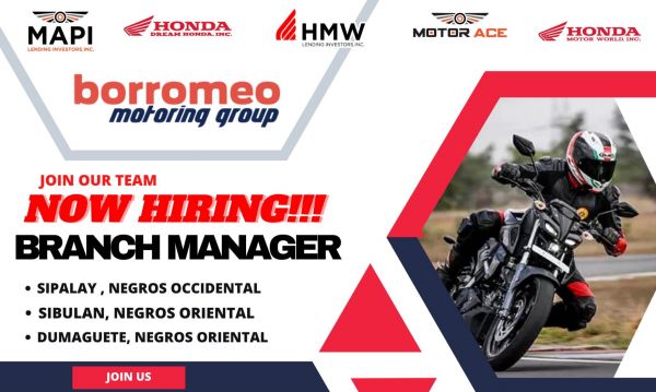 Jobtalk - Branch Manager vacancy in Sipalay City! Hiring by Motor Ace Philippines, Inc.