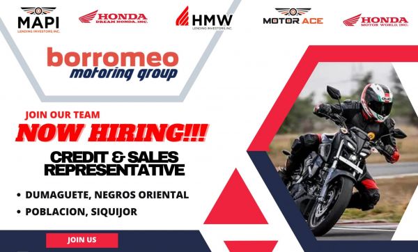 Jobtalk - Credit & Sales Representative vacancy in Siquijor! Hiring by Motor Ace Philippines, Inc.
