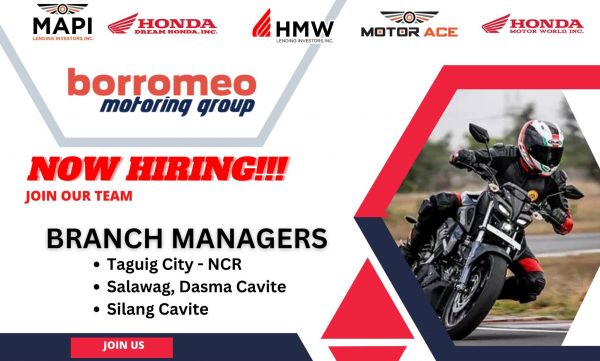 Jobtalk - Branch Manager vacancy in Silang! Hiring by Honda Motor World, Inc.