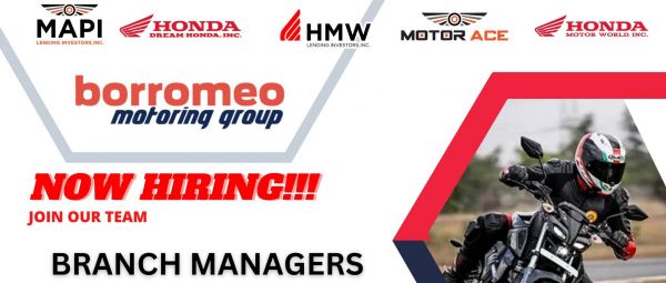 Jobtalk - Branch Manager vacancy in Toledo City! Hiring by Honda Motor World, Inc.