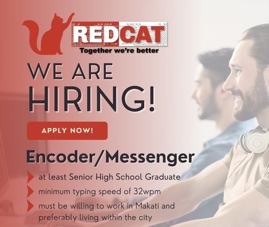 Jobtalk - Encoder vacancy in Makati! Hiring by Redcat Workers Service Cooperative