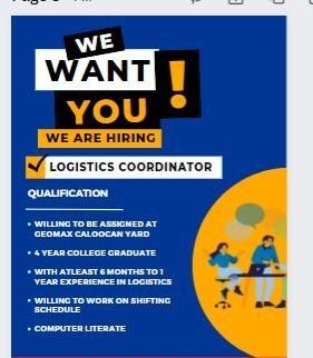 Jobtalk - Logistics Coordinator vacancy in Caloocan! Hiring by Great Sierra Development Corp.