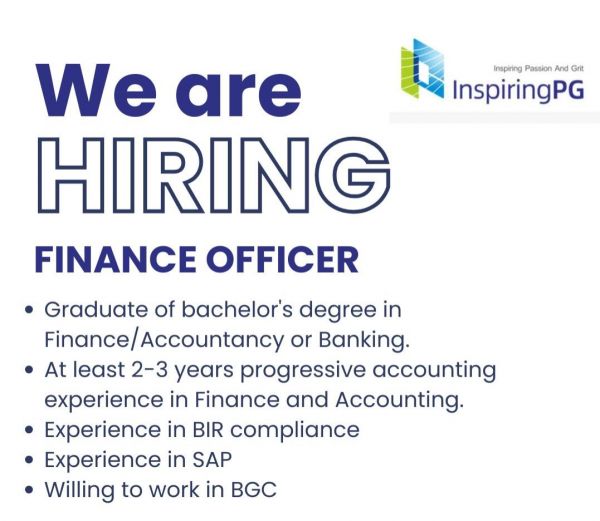 Jobtalk - Finance Assistant vacancy in Bonifacio Global City! Hiring by InspiringPG Inc.