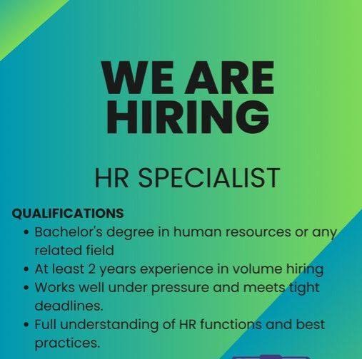 Jobtalk - HR Specialist vacancy in Makati! Hiring by One Outsource Direct Corporation