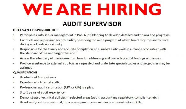 Jobtalk - Audit Supervisor vacancy in Makati! Hiring by Business Machines Corporation