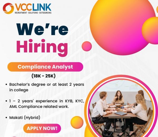 Jobtalk - Vital Call Center Link looking for Compliance Research Analyst, Hybrid setup,  in Makati