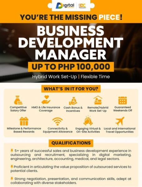 Jobtalk - Digital Consulting PH looking for Business Development Manager, Hybrid setup,  in Makati