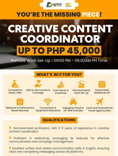 Jobtalk - Content Coordinator, Work from home (WFH)  for Digital Consulting PH