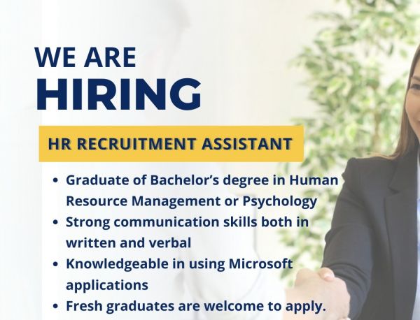 Jobtalk - Recruitment Assistant vacancy in Davao City! Hiring by Sonic Sales & Distribution, Inc.
