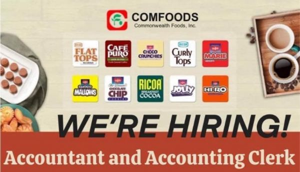 Jobtalk - Accounting Clerk vacancy in Makati! Hiring by Commonwealth Foods, Inc.