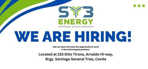 Jobtalk - Driver vacancy in General Trias! Hiring by SY3 Energy Maintenance Services Corporation