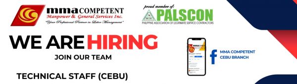 Jobtalk - Maintenance Staff vacancy in Cebu City! Hiring by MMA Competent Manpower and General Services Inc.