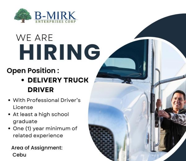 Jobtalk - Delivery Driver vacancy in Cebu City! Hiring by B-Mirk Enterprises Corp.