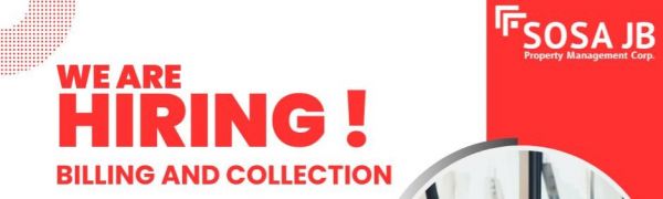 Jobtalk - Billing & Collection Staff vacancy in Pasig! Hiring by SOSAJB Property Management Corporation