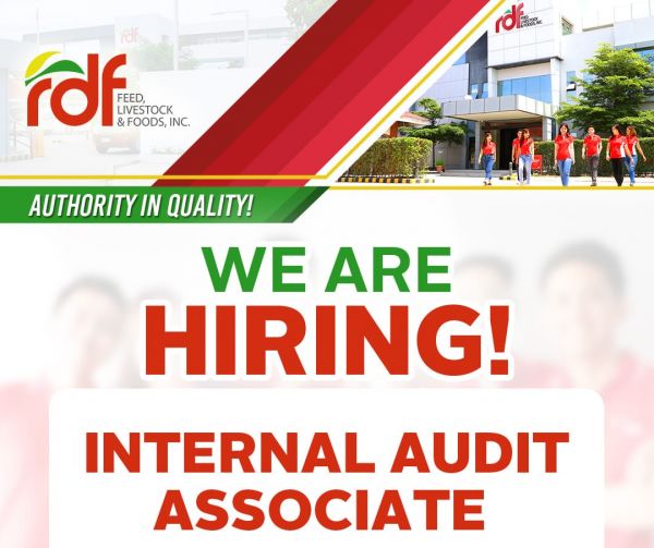 Jobtalk - Internal Audit Associate vacancy in San Fernando City! Hiring by RDF Feed, Livestock and Foods, Inc.