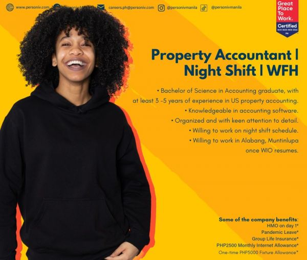 Jobtalk - Property Accountant, Work from home (WFH)  for Personiv