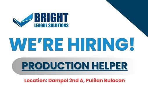 Jobtalk - Production Worker vacancy in Pulilan! Hiring by Bright League Solutions Inc.