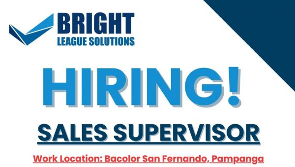 Jobtalk - Sales Supervisor vacancy in San Fernando City! Hiring by Bright League Solutions Inc.