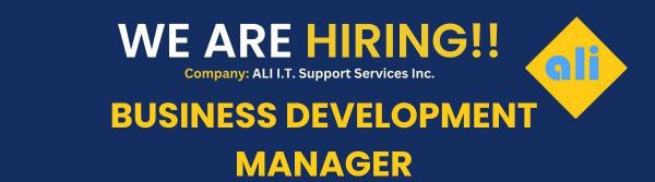 Jobtalk - Business Development Manager vacancy in Quezon City! Hiring by Ali I.T. Support Services Inc.
