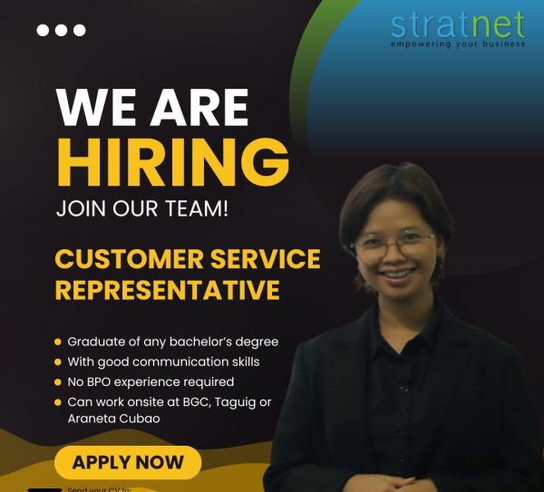 Jobtalk - Customer Service Representative vacancy in Quezon City! Hiring by Strategic Networks Inc.