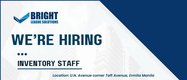 Jobtalk - Inventory Assistant vacancy in Ermita! Hiring by Bright League Solutions Inc.