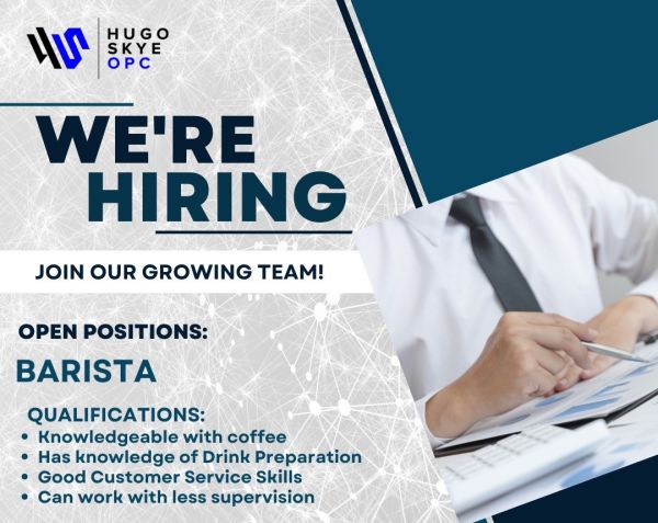 Jobtalk - Barista vacancy in Cagayan De Oro City! Hiring by Amaya View